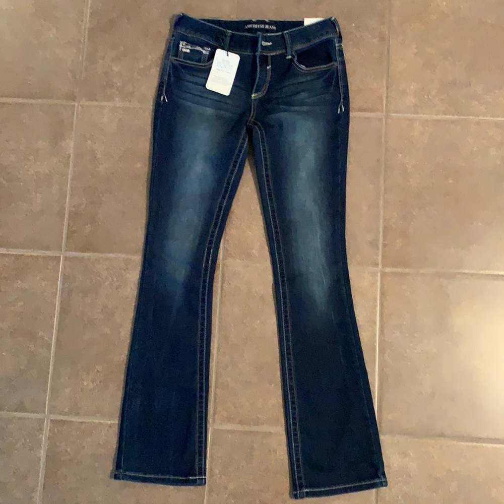 Juniors Amethyst Mid-Rise Baby Boot Jeans